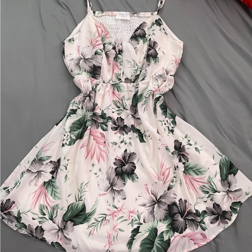 Sienna Sky Spaghetti Strap Floral Dress - Picture 1 of 6